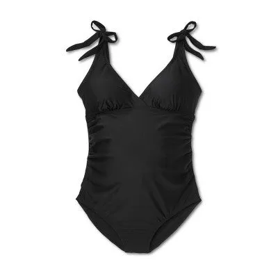 Isabel Maternity Women's One Piece Swimsuit Cutout Swimwear, Black L