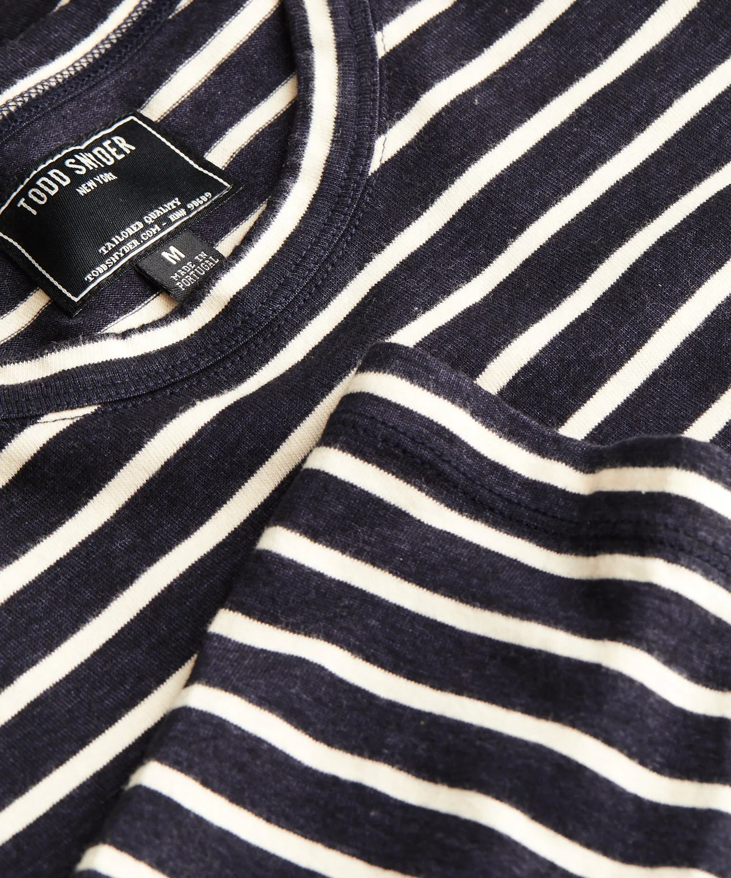 Issued By: Japanese Nautical Striped Tee in Original Navy