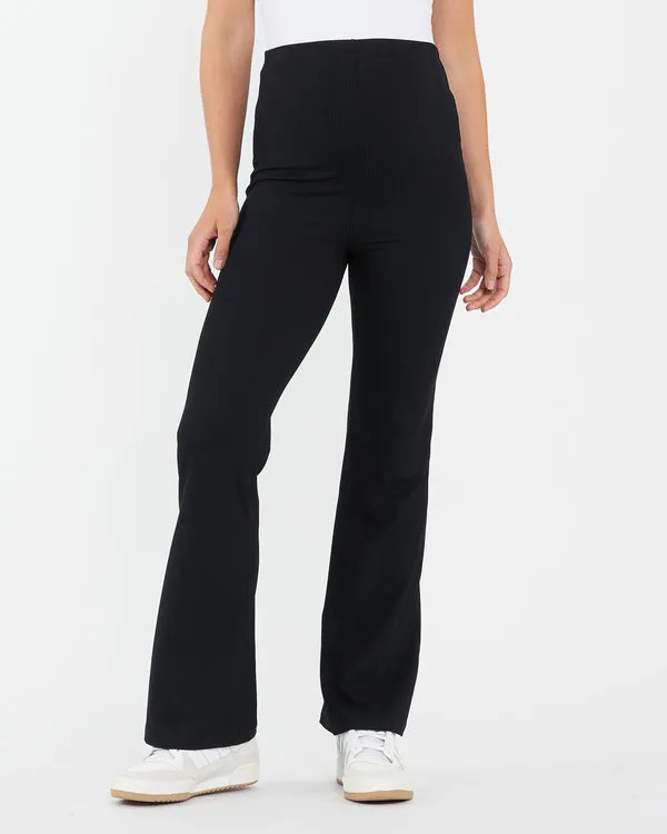 Jonah Ribbed Flare Pants - Black