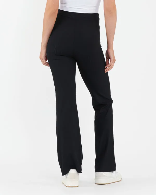 Jonah Ribbed Flare Pants - Black