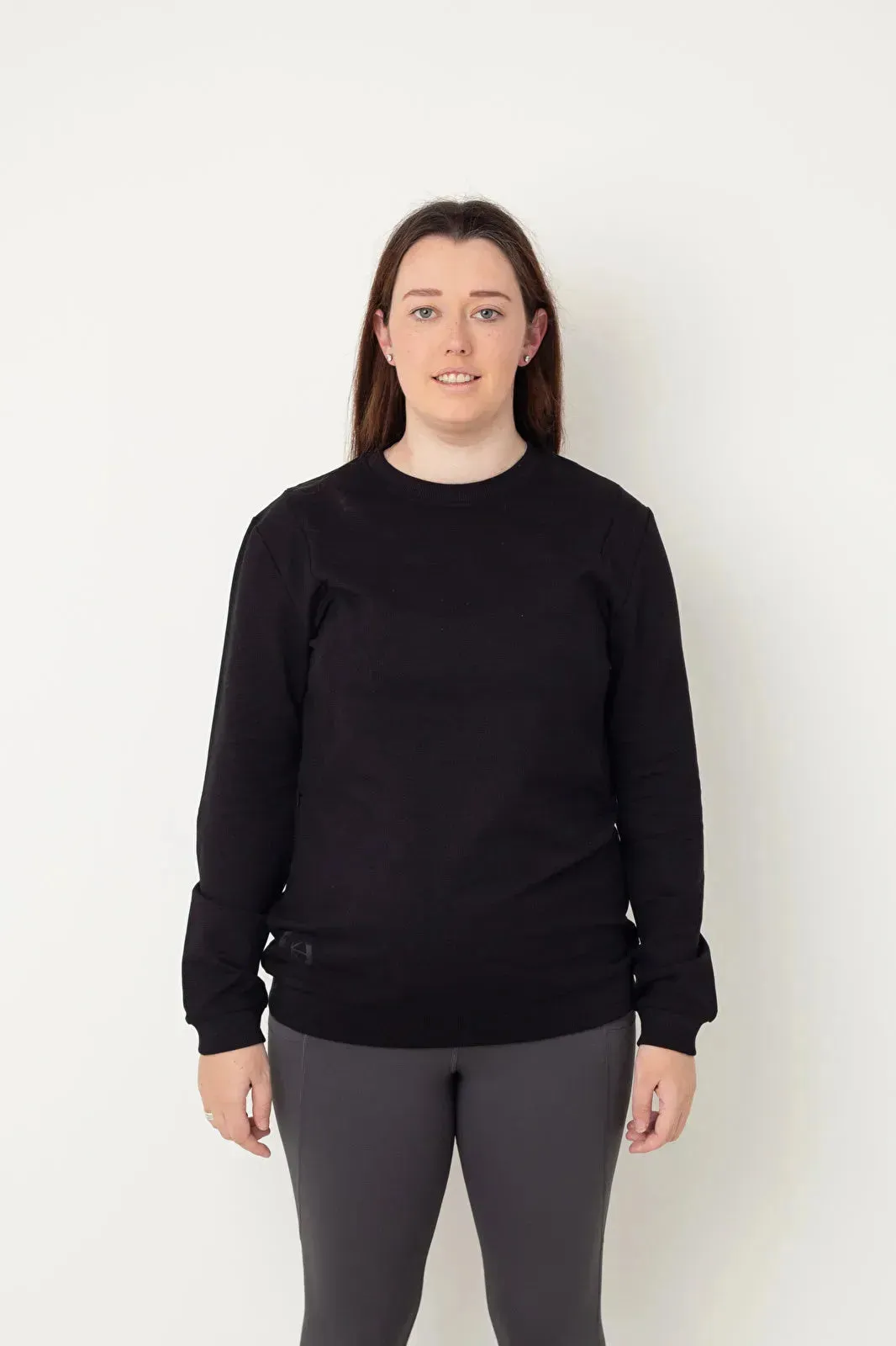 Latched Nursing Crew Sweatshirt - Black