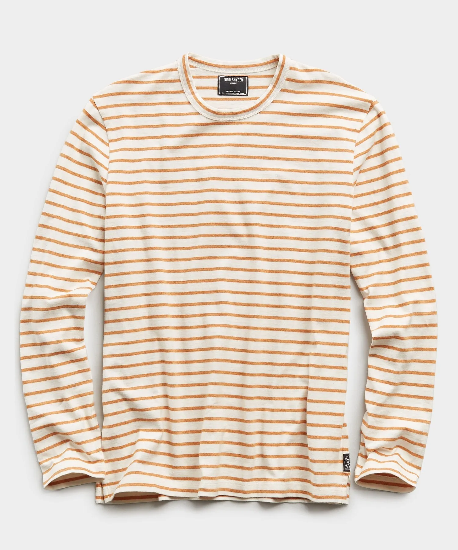 Long Sleeve Japanese Nautical Stripe Tee in Orange