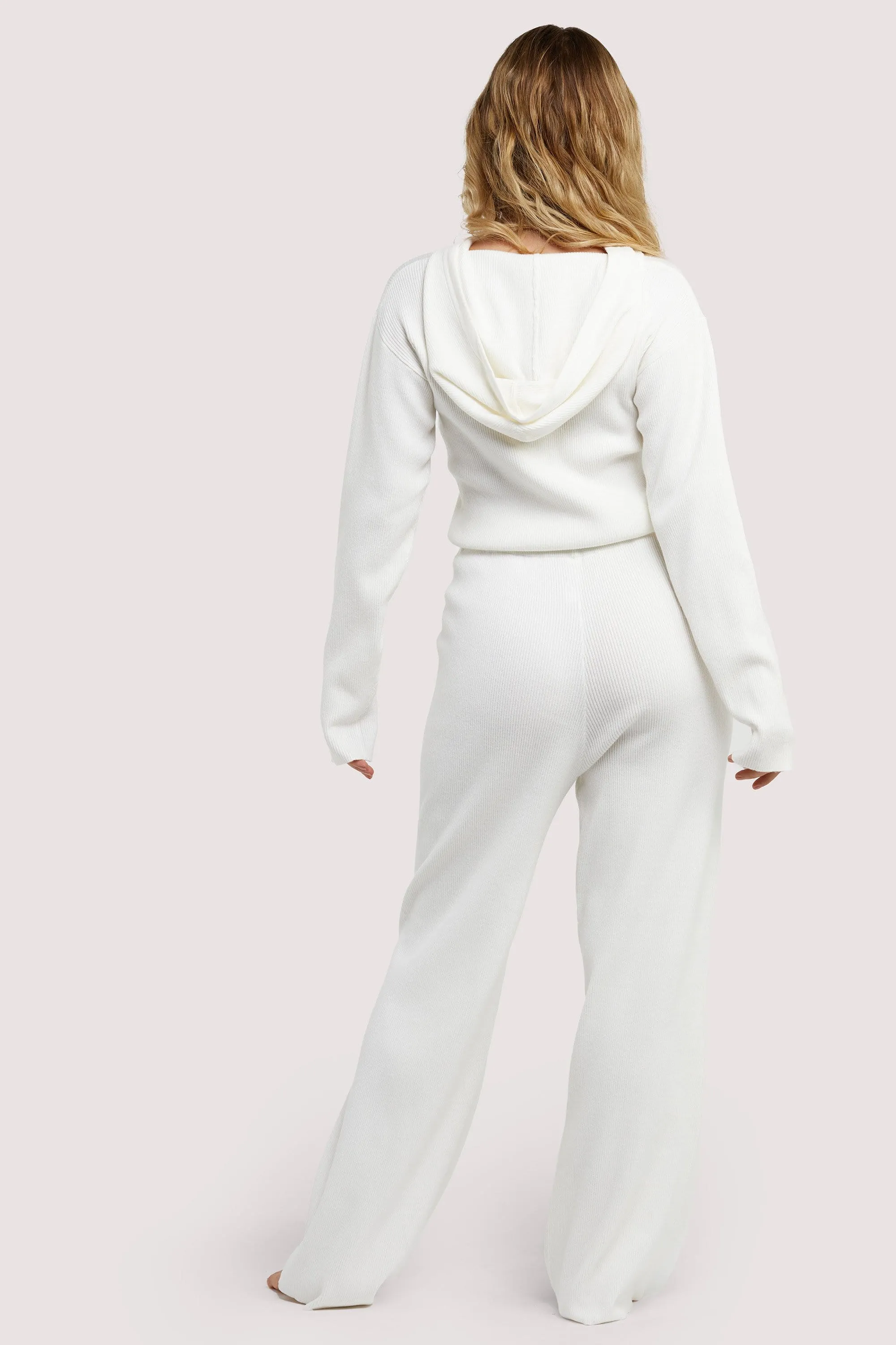 Lounge Ivory Knitted Rib Trousers