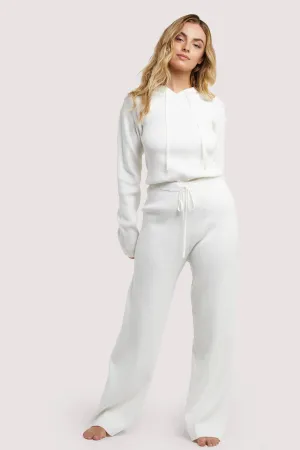 Lounge Ivory Knitted Rib Trousers