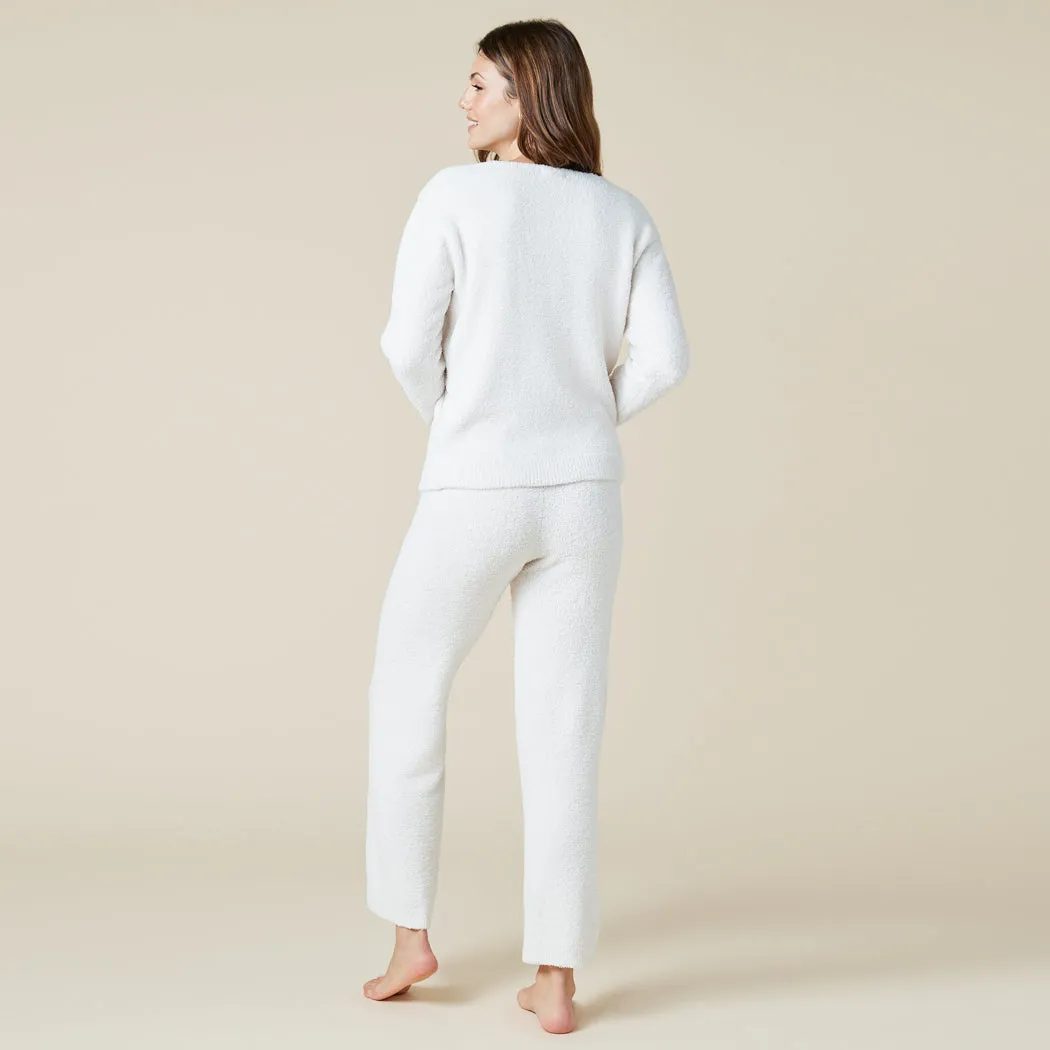 Marshmallow V-Neck Lounge Set - Almond