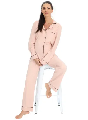 Maternity & Nursing Long Sleeve Pyjama Set - Pink