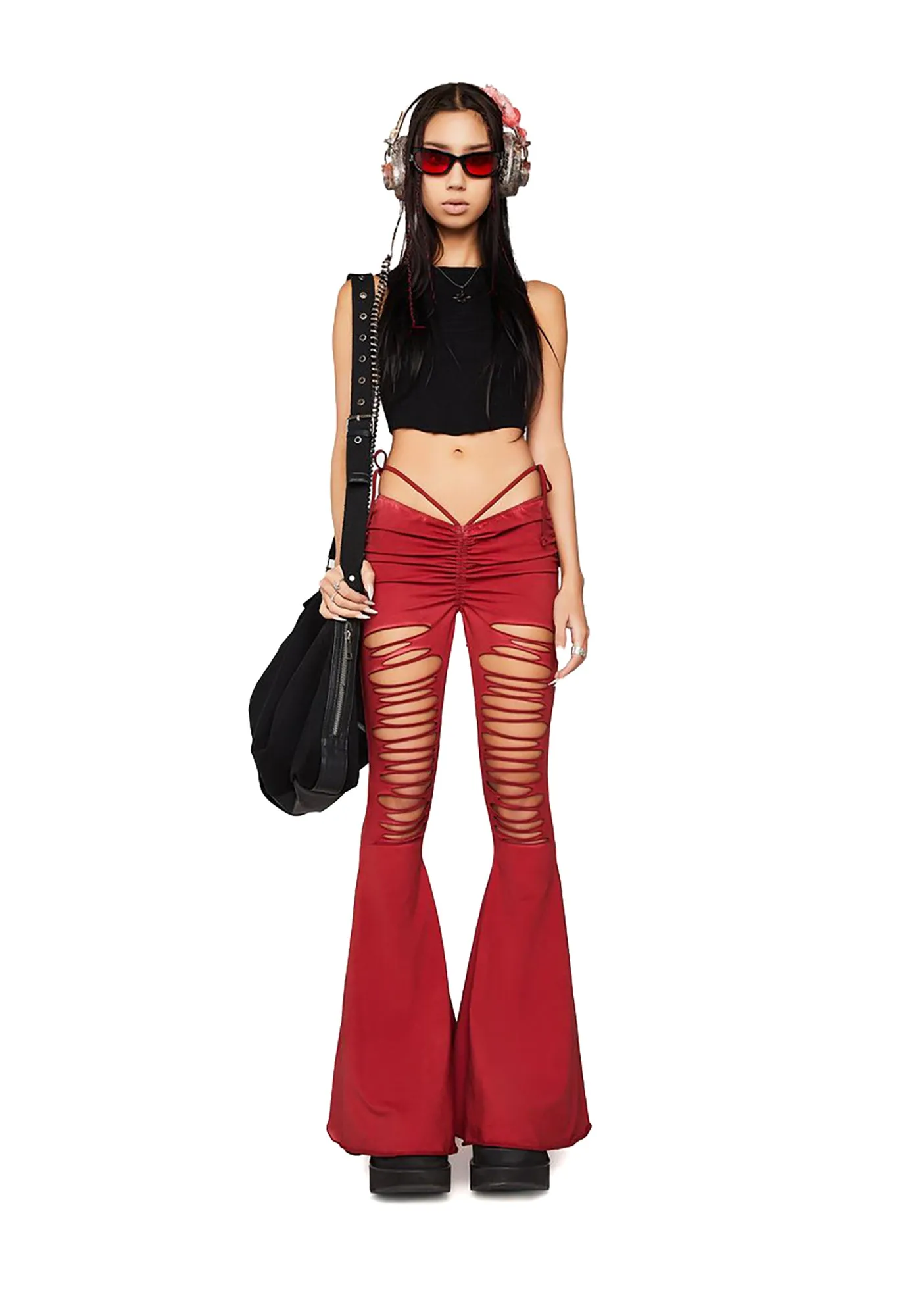 Modulation Oxblood V-Cut Cut-Out Bell Bottoms