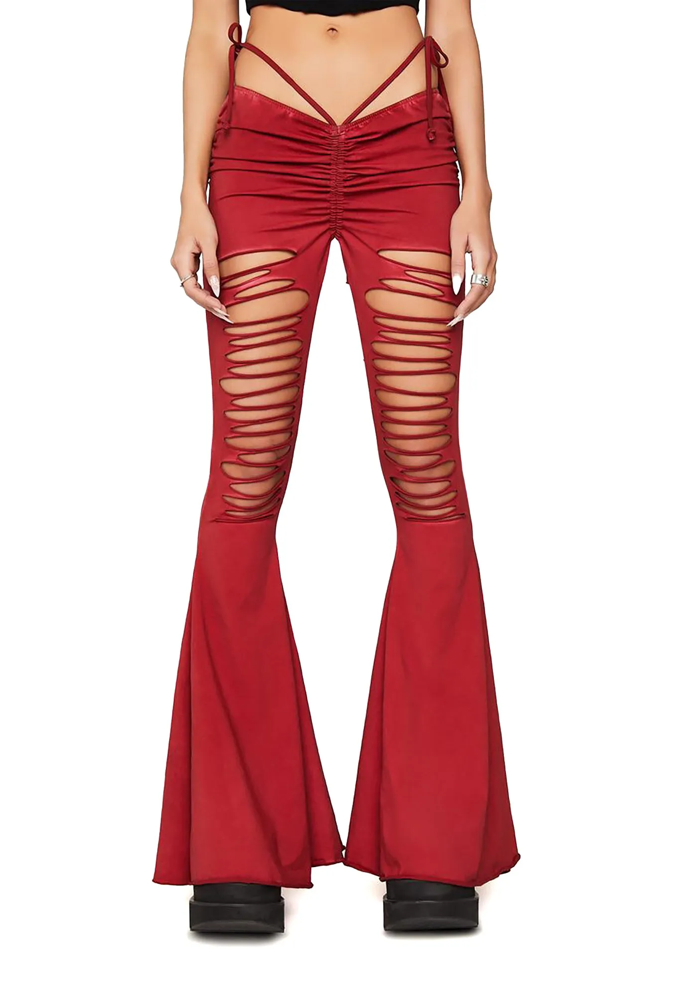 Modulation Oxblood V-Cut Cut-Out Bell Bottoms