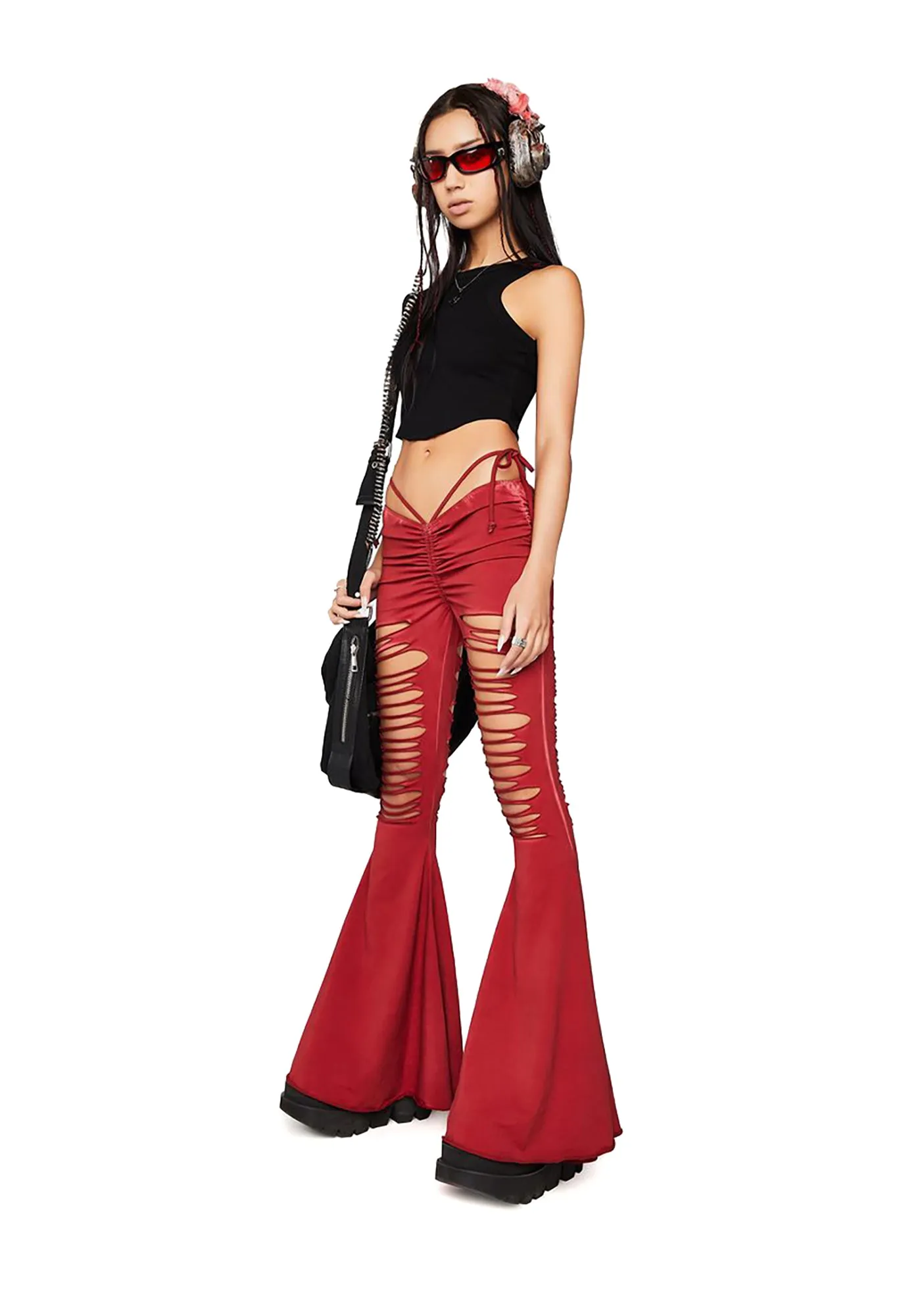 Modulation Oxblood V-Cut Cut-Out Bell Bottoms