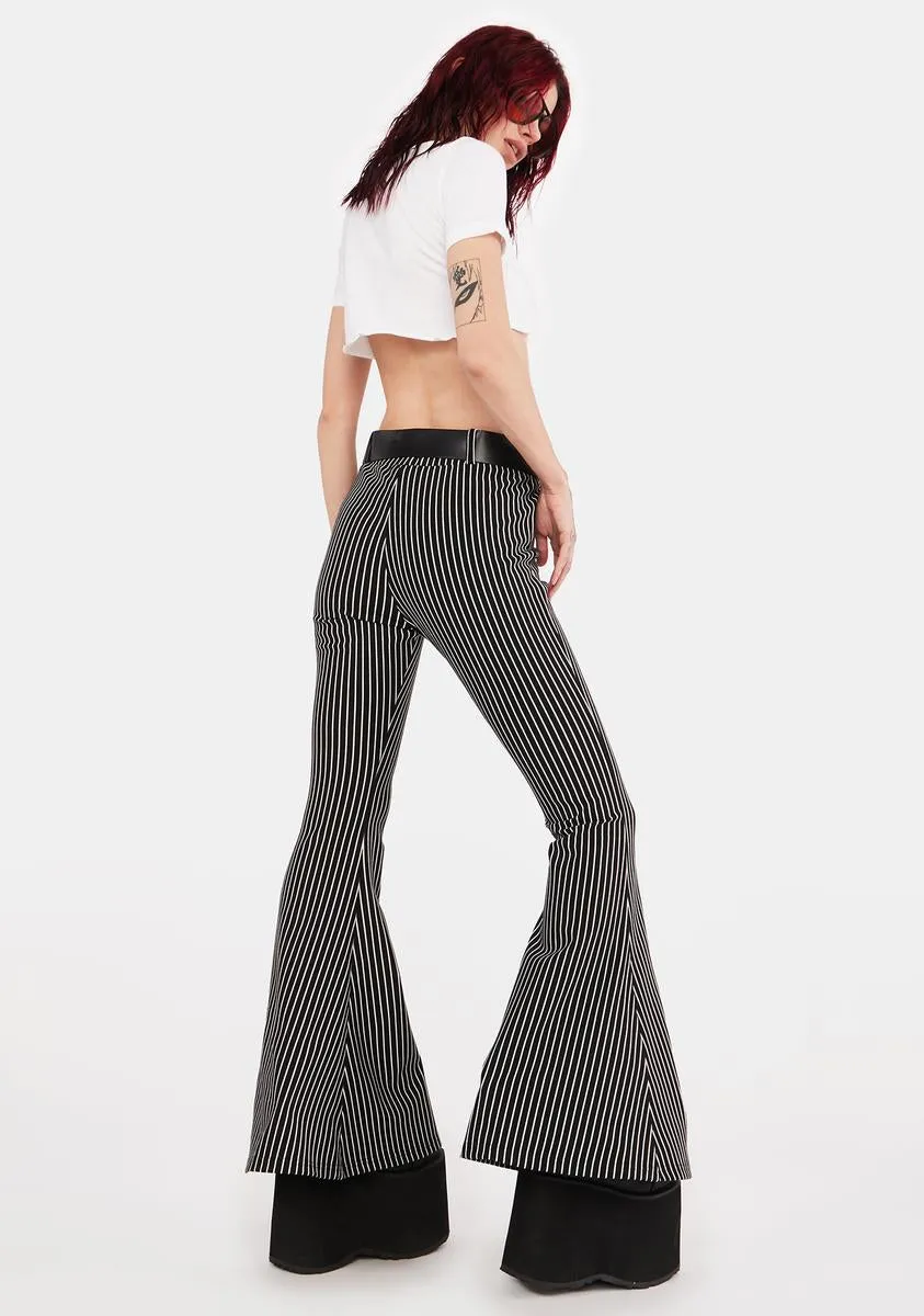 Pinstripe Bell Bottom Pants