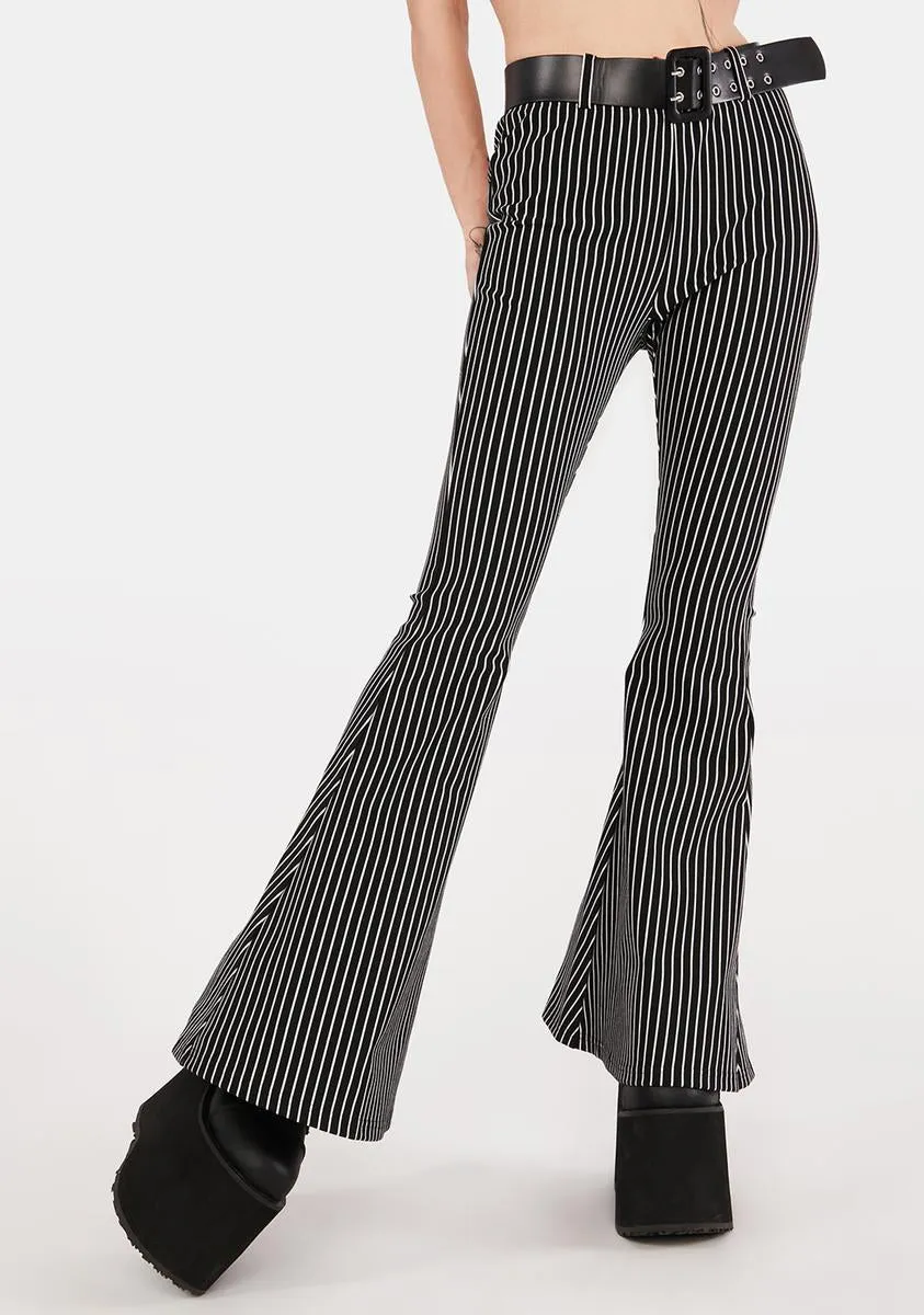 Pinstripe Bell Bottom Pants