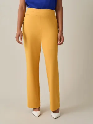 Pull-On Wide Leg Pants, Gold Signature