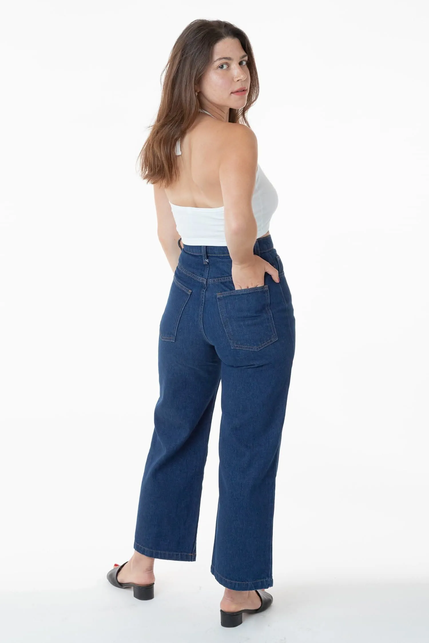 RDNW09 - High Waisted Wide Leg Denim Jean