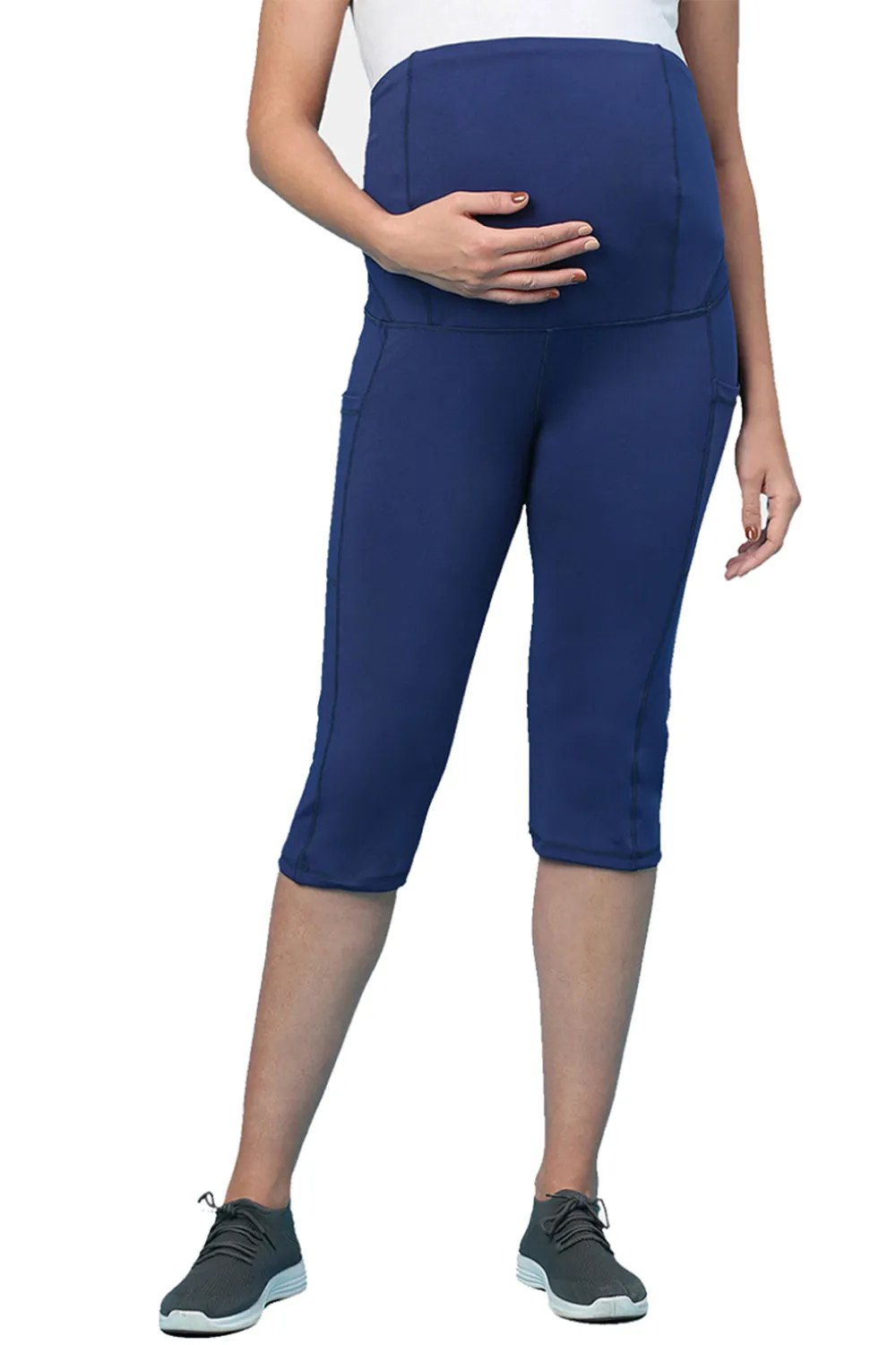 Recycled Fibre Maternity Capri_ISML013-Blue Print