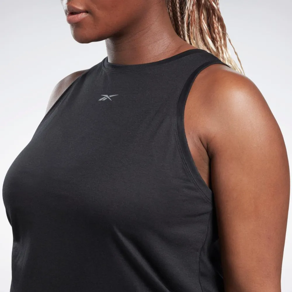 Reebok Apparel Women Maternity Drawstring Tank Top (Plus Size) BLACK