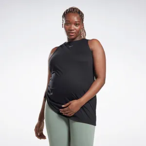 Reebok Apparel Women Maternity Drawstring Tank Top (Plus Size) BLACK