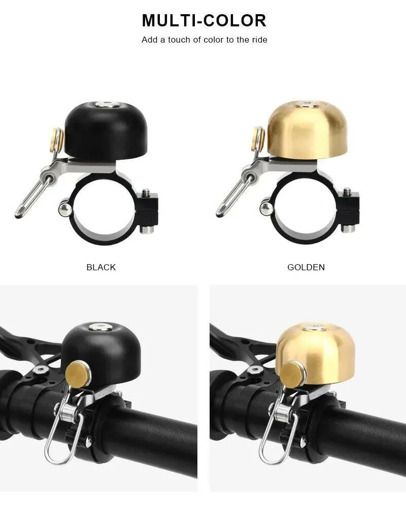 RIDERACE Retro Bicycle Bell Copper Classical Clear Loud Sound MTB Bike Handlebar Ring Horn Safety Road Cycling Warning Alarm