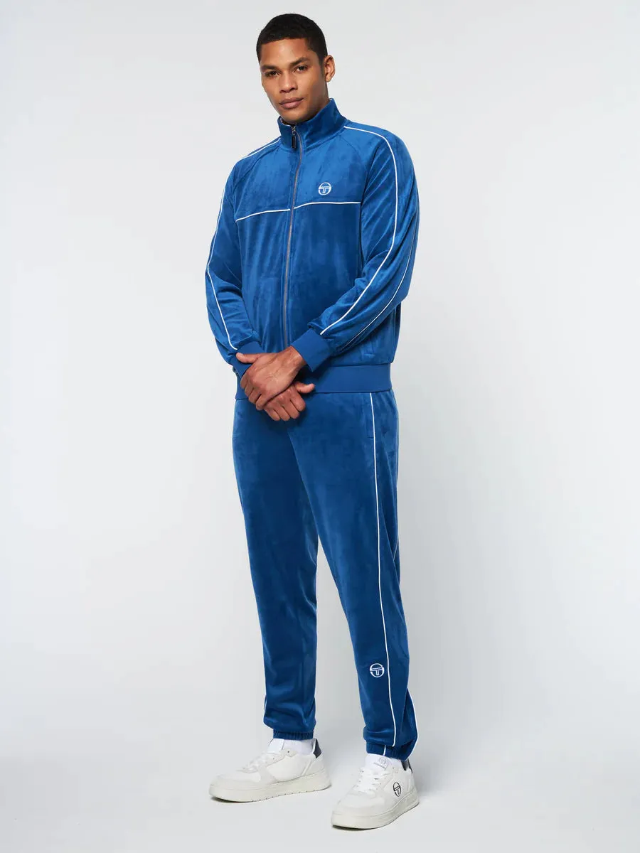 Sergio Tacchini Lioni Velour Track Limoges Royal Blue Set - Jacket and Pants