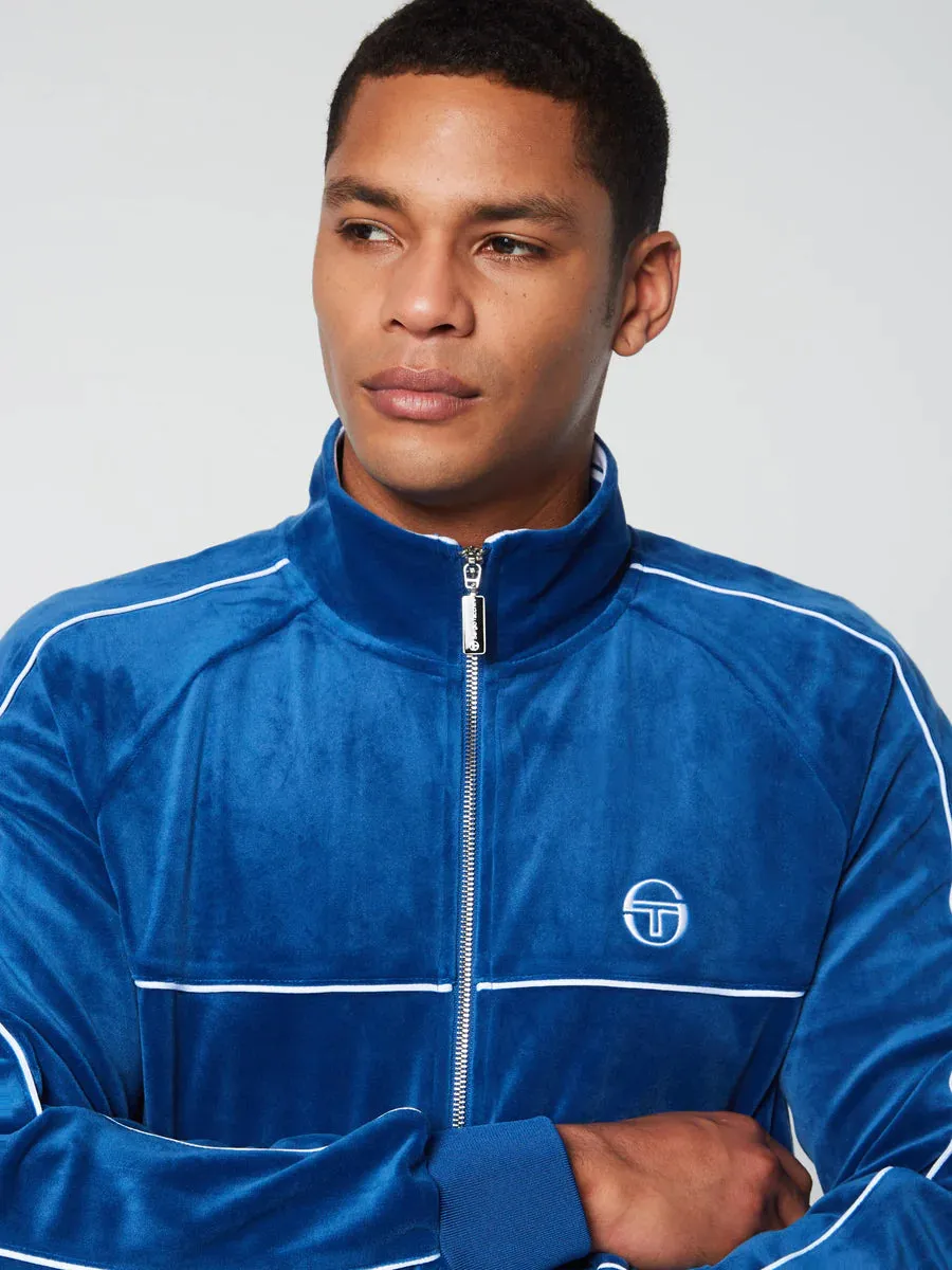 Sergio Tacchini Lioni Velour Track Limoges Royal Blue Set - Jacket and Pants