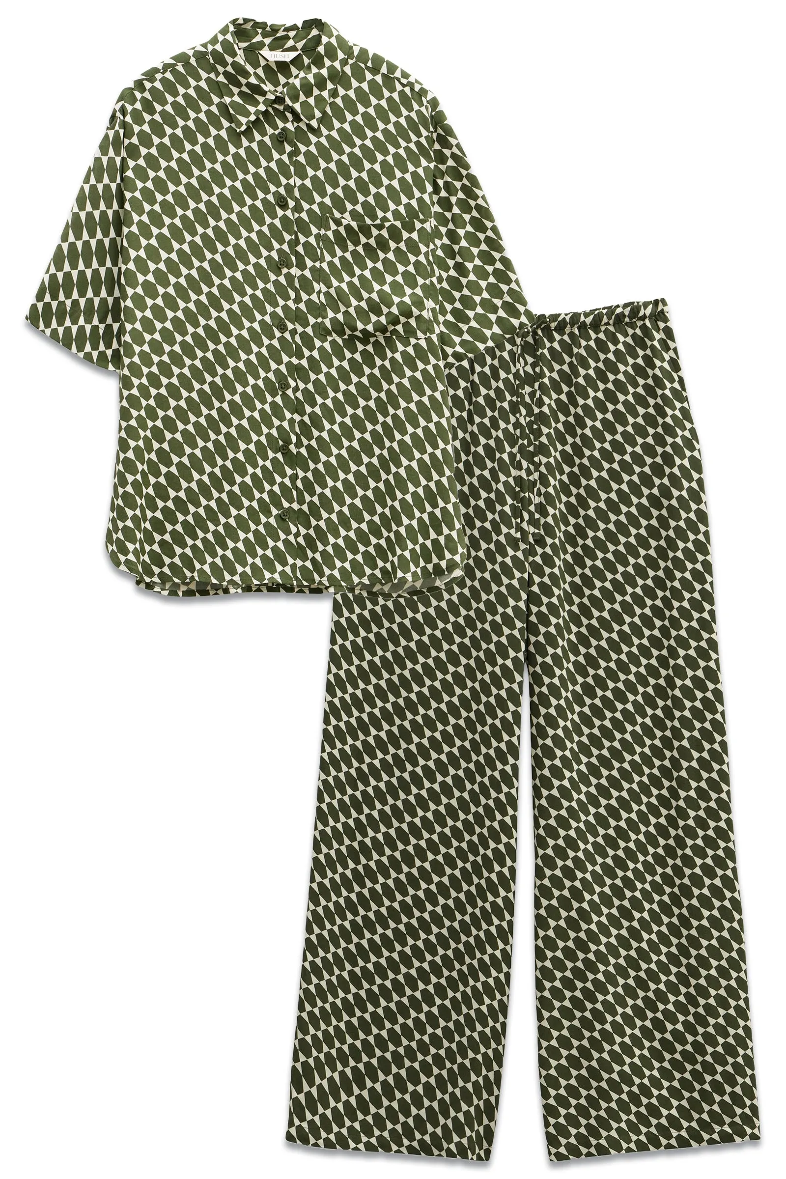 Shia Print Short Sleeve Relaxed Shirt & Norah Printed Wide Leg Trousers