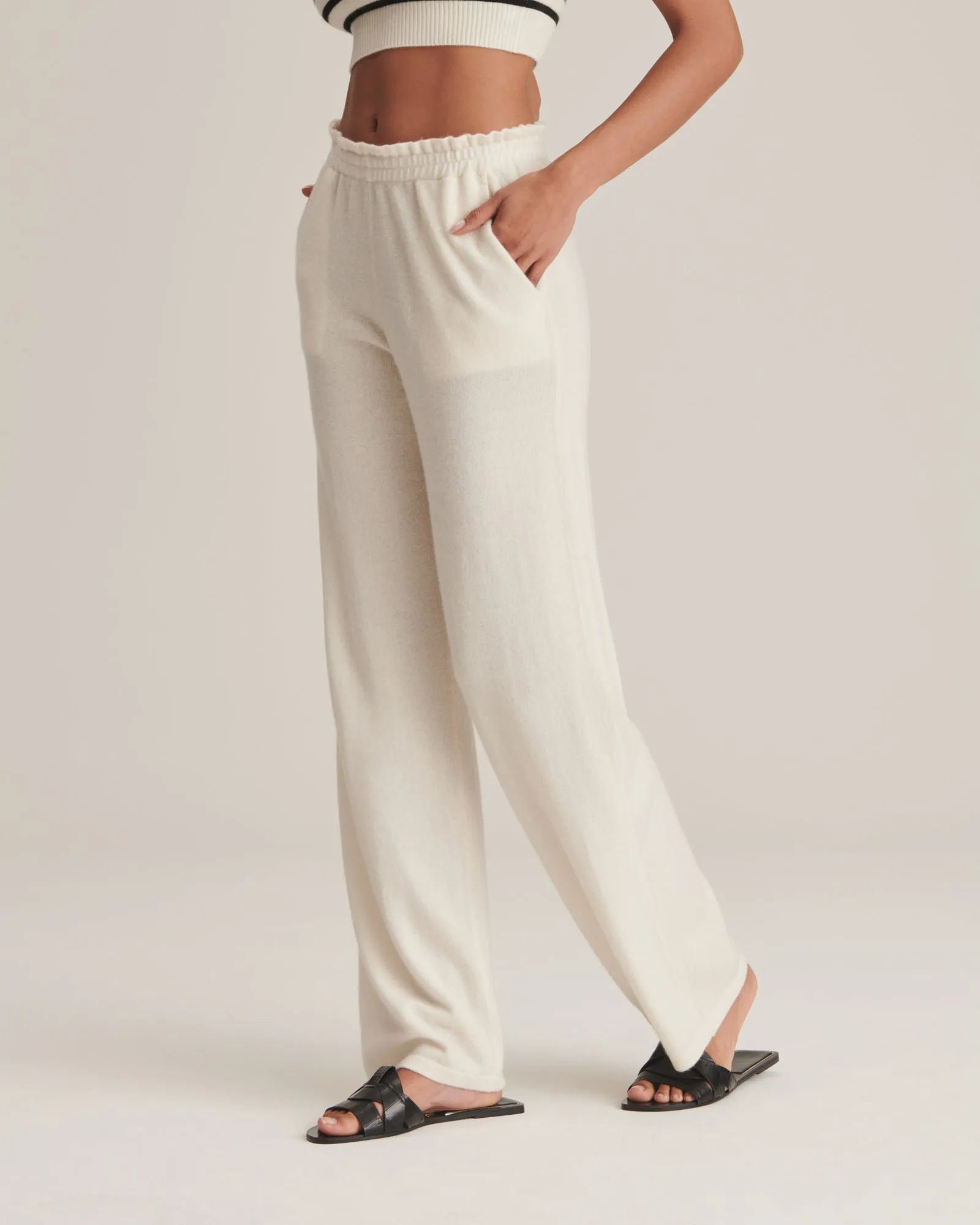 Signature Cashmere Paperbag Wide Leg Pants