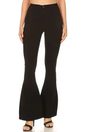 Super-Stretch High Waist Twill Bell Bottoms