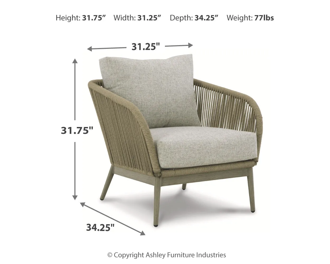 Swiss Valley 2 Outdoor Lounge Chairs with End Table in Beige