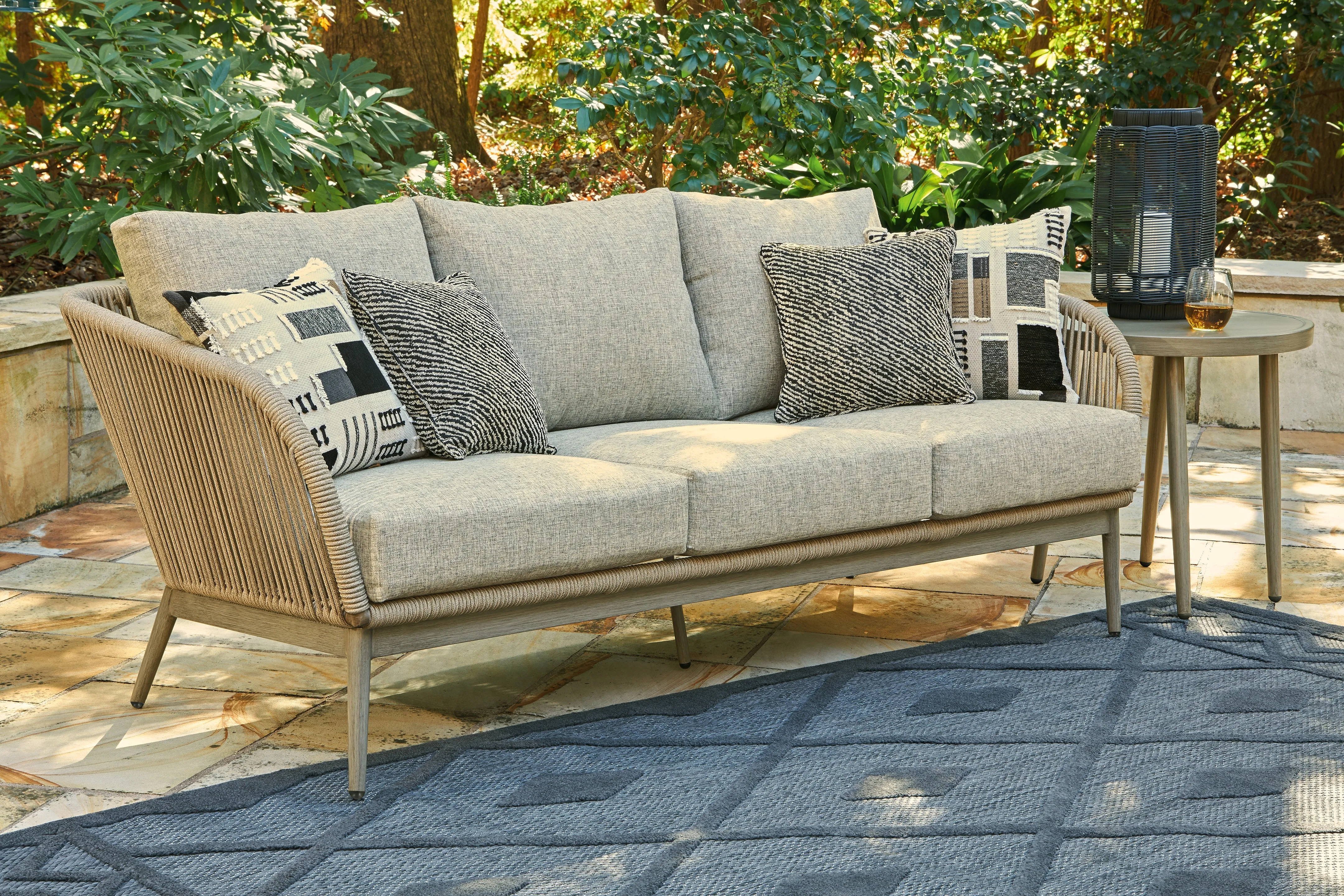 Swiss Valley Outdoor Sofa with 2 Lounge Chairs in Beige