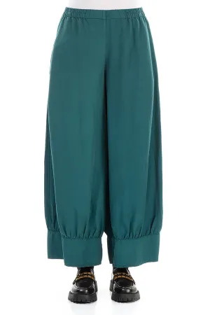 Taper Emerald Silk Cotton Trousers