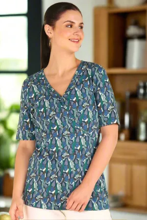 Teal Zipless Maternity Feeding Top