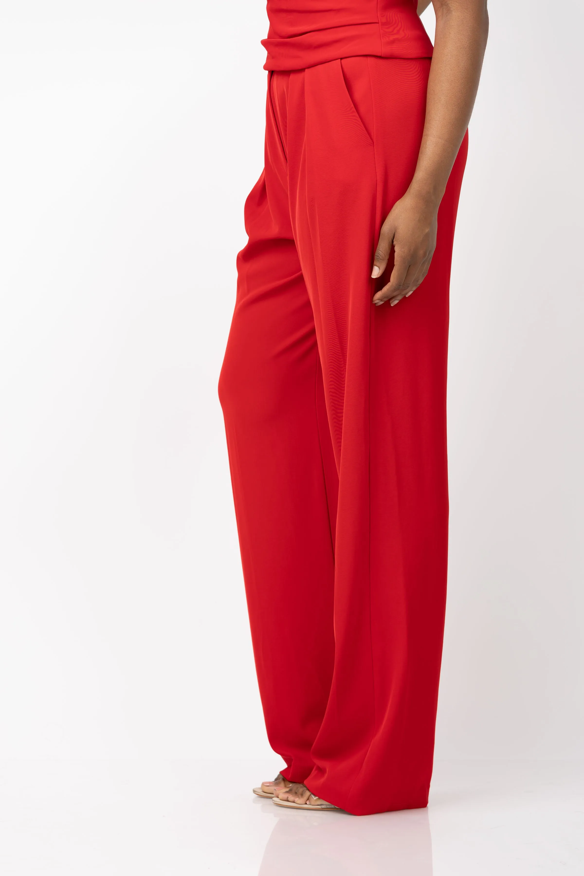 The Sei Double Pleated Trouser in Crimson