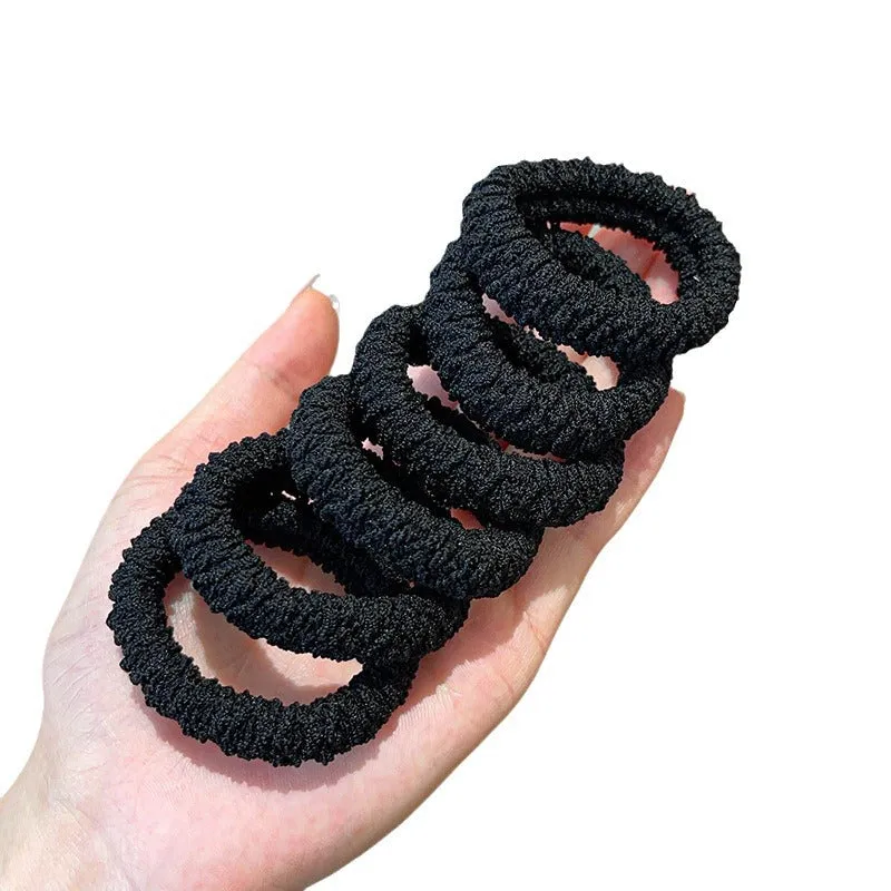 Thick Soft Stretchable Elastic Black Scrunchies JLTS0532