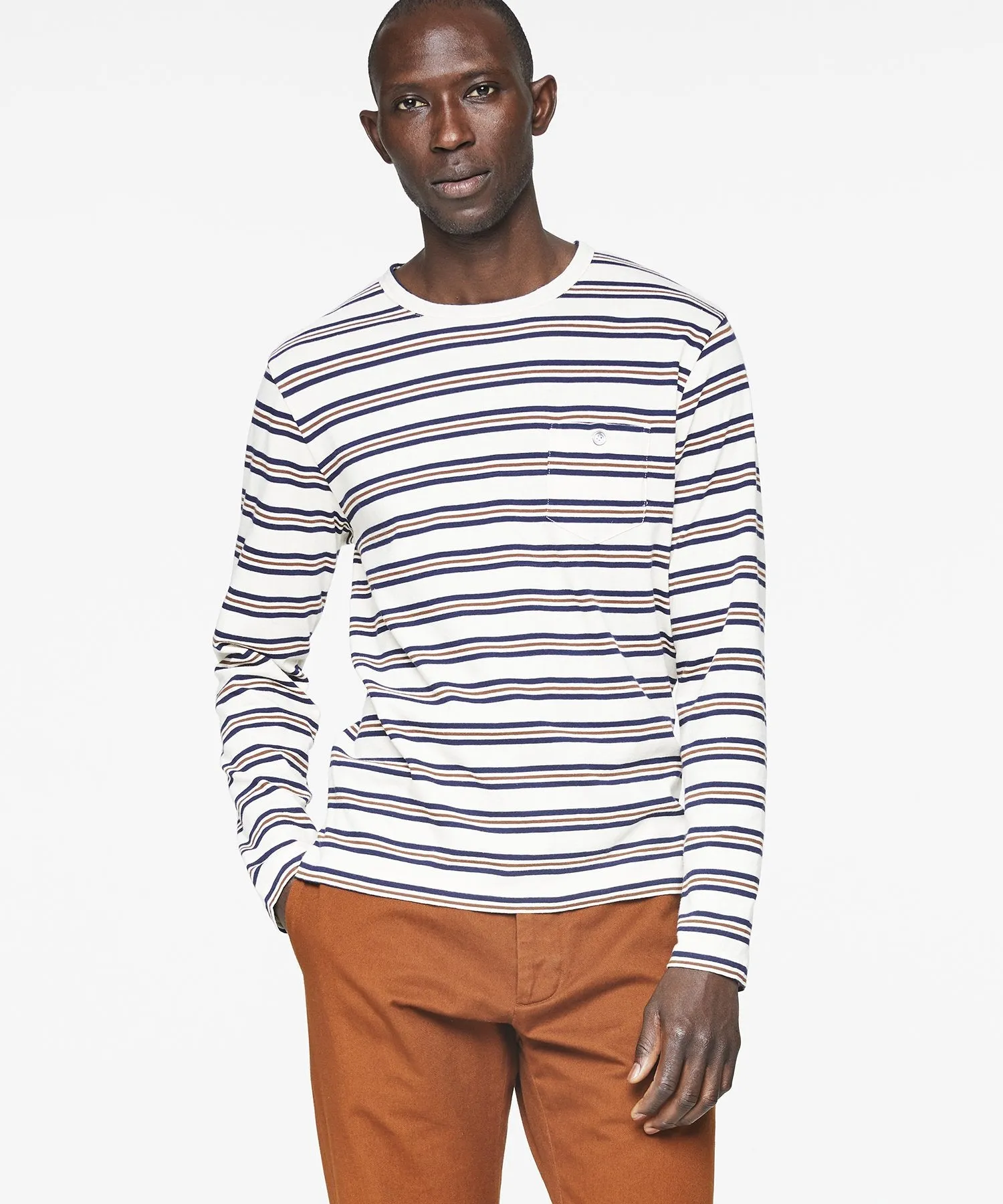 Variegated Long Sleeve Striped T-Shirt