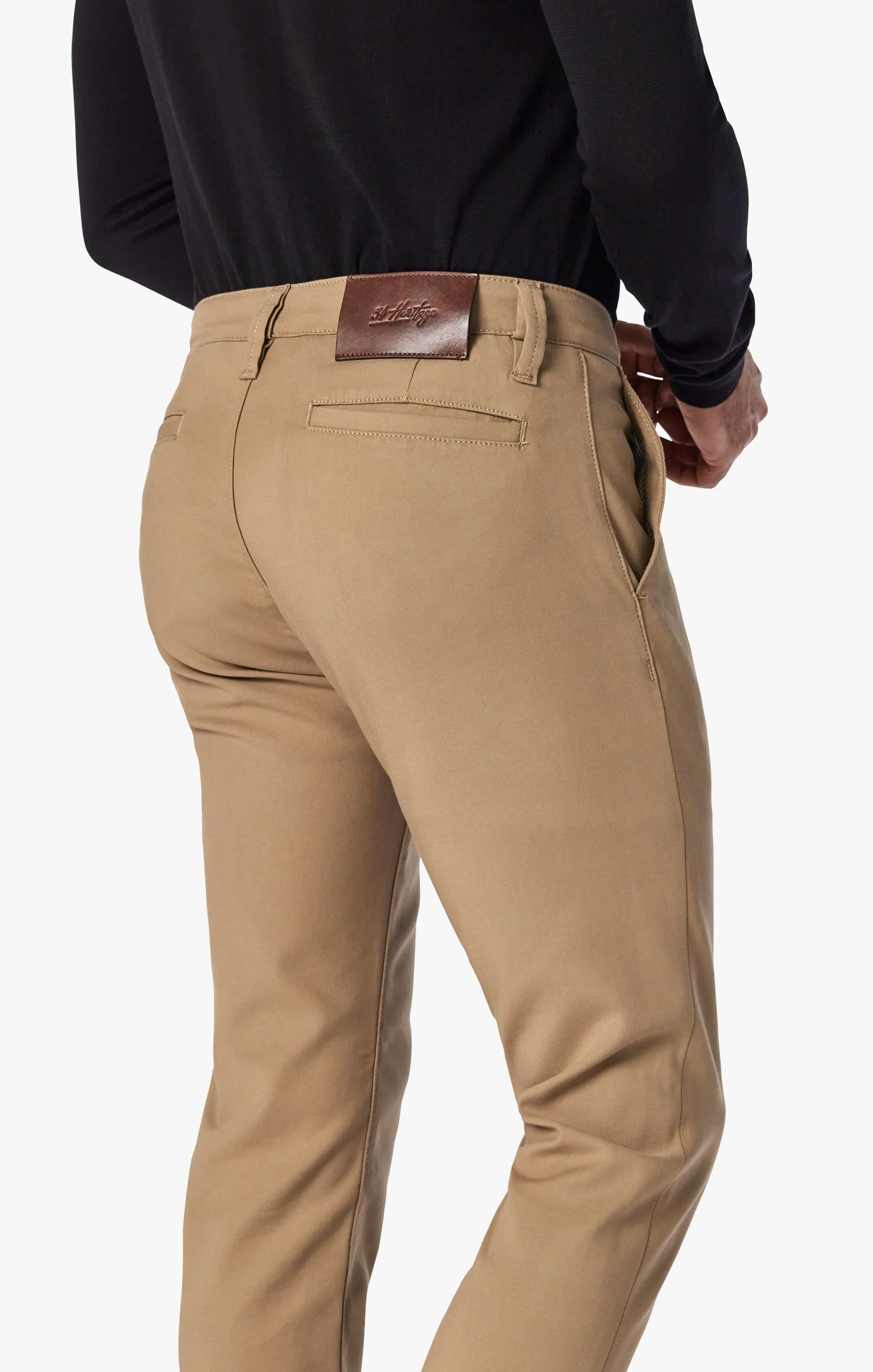 Verona Slim Leg Chino Pants In Khaki High Flyer