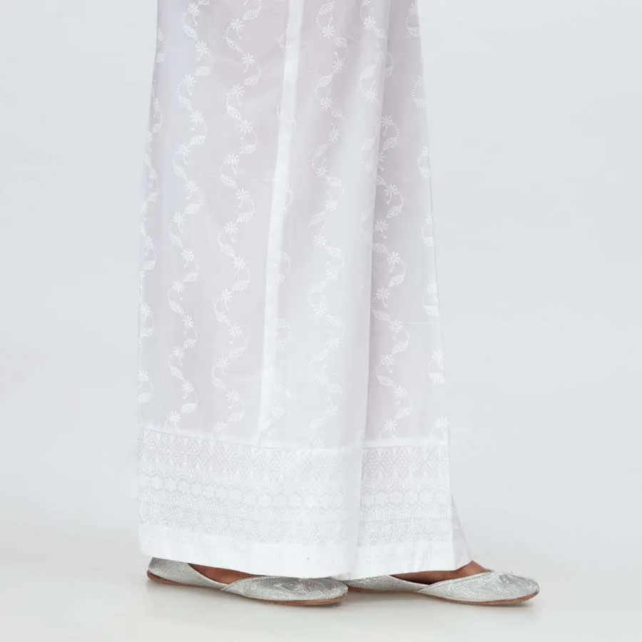 White Screen Printed Cambric Trouser PS4509