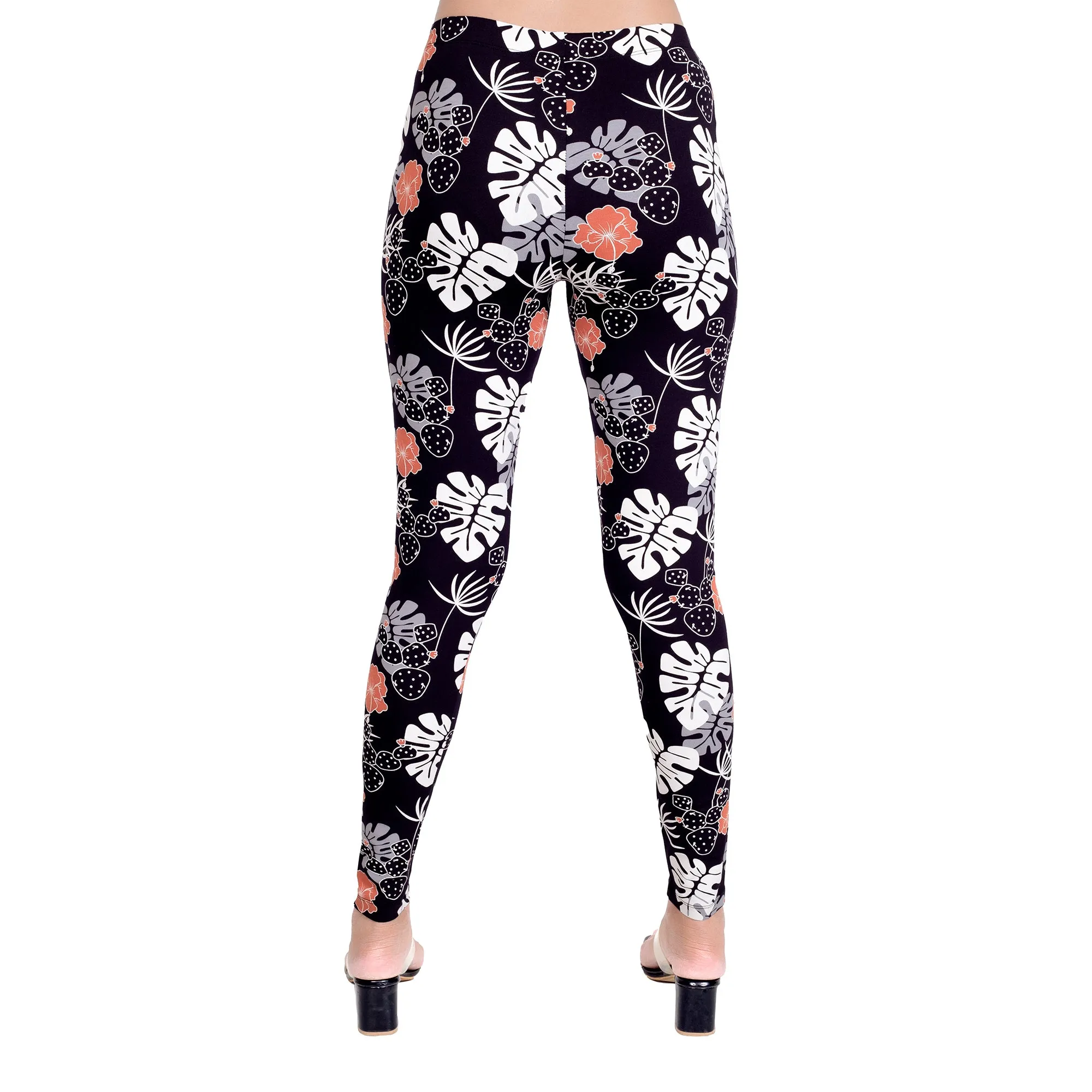 Women Black Printed Stretchable Legging