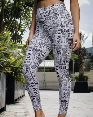 Women White Printed Stretchable Legging