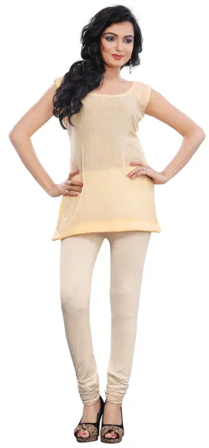 Womens Churidar Stretchable Leggings from India (Off-White)