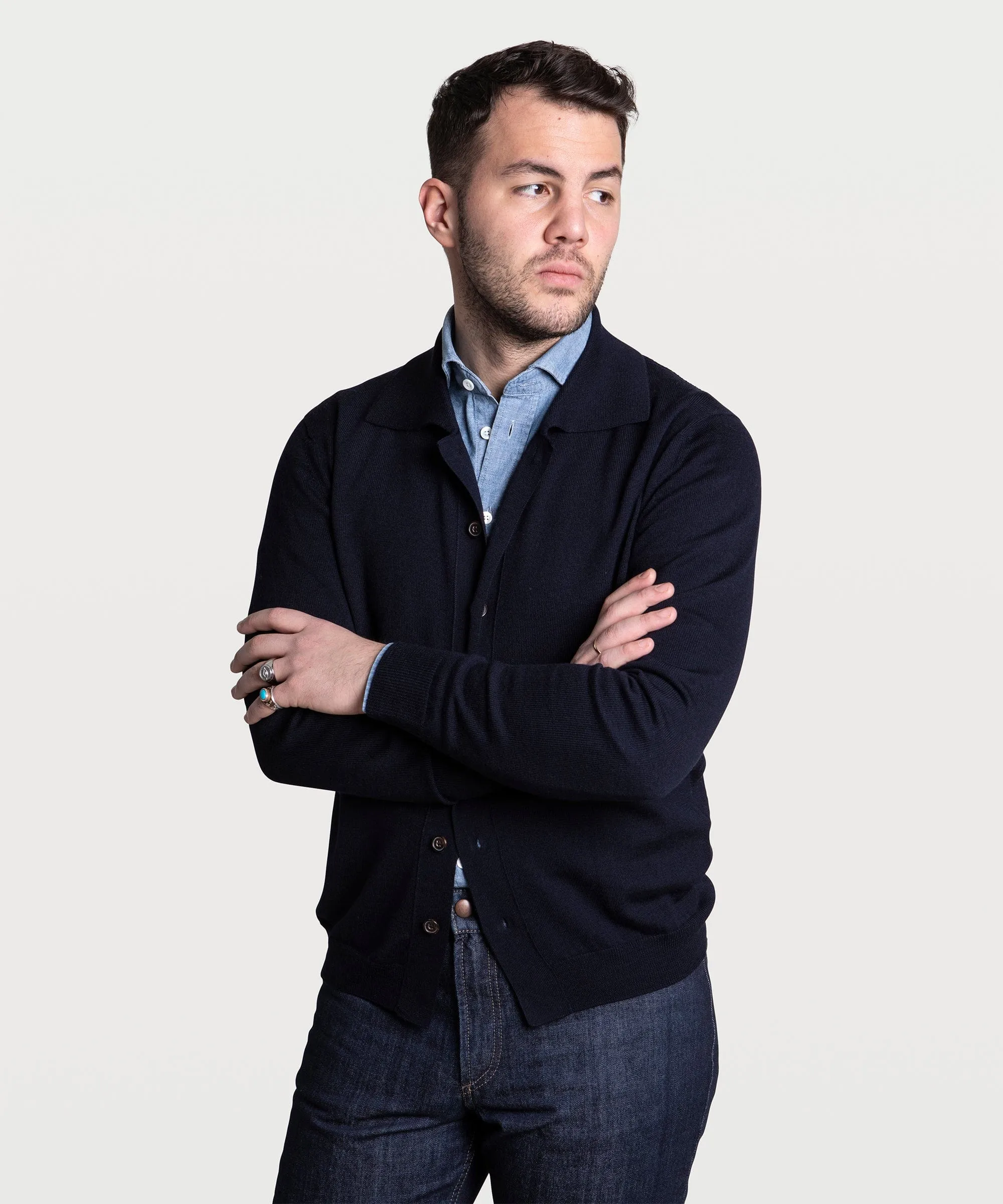 Wool Polo Cardigan