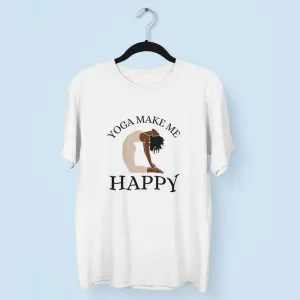 Yoga Make Me Happy Round Neck Half Sleeve Classic T-Shirt